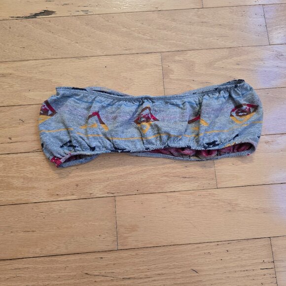 Obey | boho gray Aztec print festival bandeau top | WMS L - Picture 5 of 7